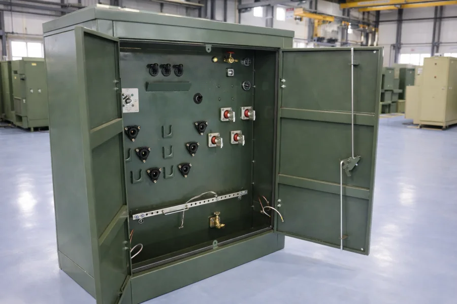 1000 kVA utility-grade pad-mounted distribution transformer with 13.2 kV to 34.5 kV primary manufactured by Yawei Transformer