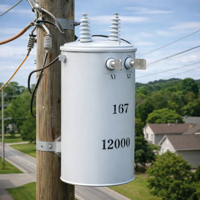 167 kVA pole mounted power distribution transformer by Yawei Transformer for utility and overhead network applications