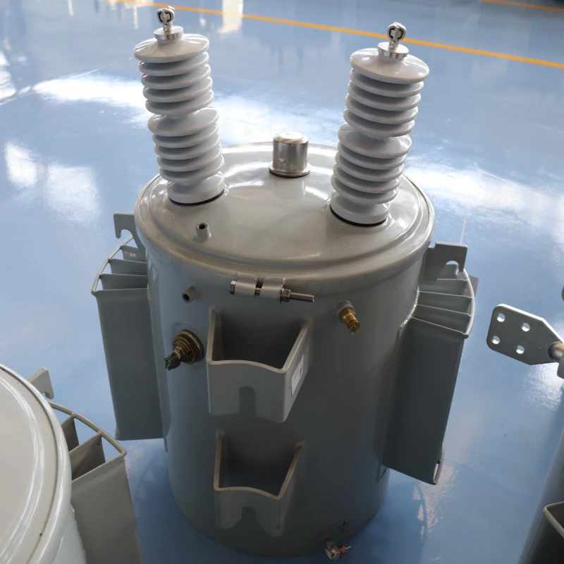 50 kVA power pole mounted utility grade oil immersed distribution transformer with 7.2–34.5 kV high voltage primary and low voltage secondary options, produced by Yawei Transformer for global utility power markets
