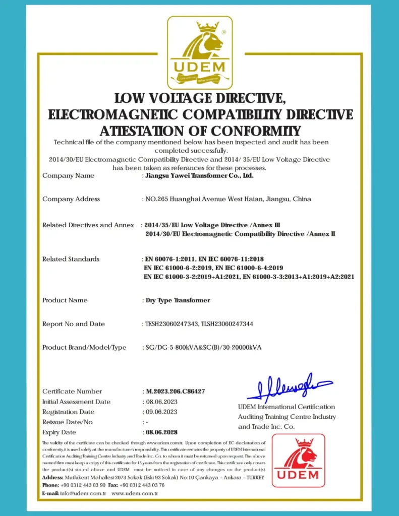 CE certified power and distribution transformers by Yawei Transformer, China leading electrical transformer manufacturer, compliant with EN 60076 standards for industrial, commercial and utility applications