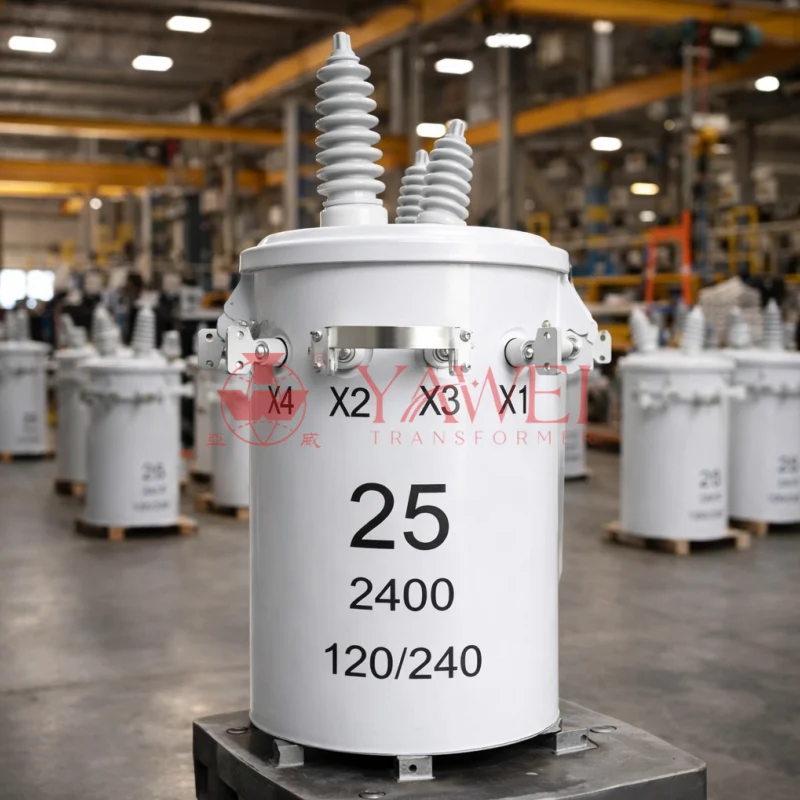 25 kVA ANSI Single Phase Pole Mounted Distribution Transformer 7.2–13.8kV, 120/240V - Customizable and Certified for Global Distribution