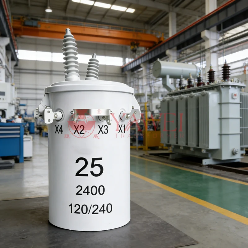 25 kVA Single Phase Pole Mounted Distribution Transformer for Overhead Networks - 120/240V, CE, UL, CSA Certified, Global Distribution