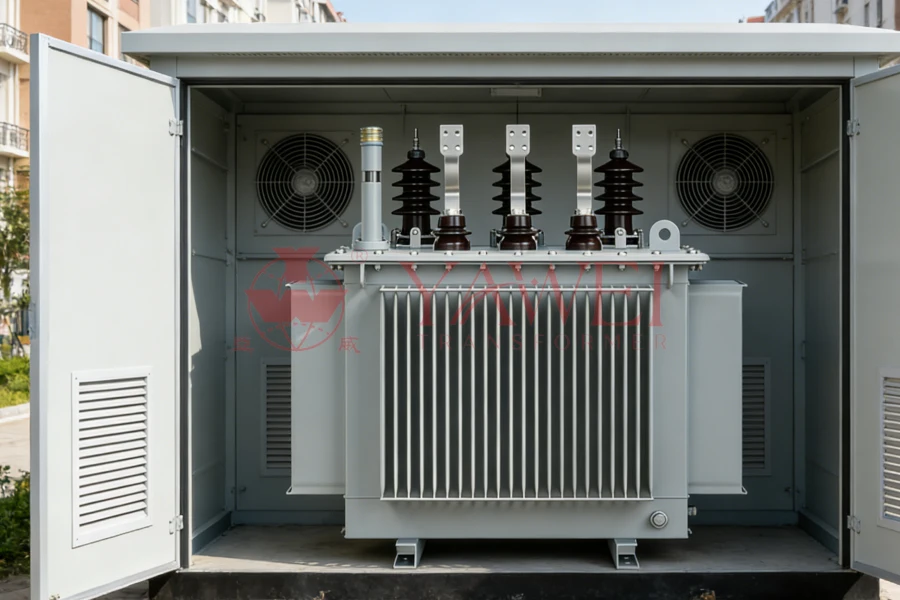400kVA three-phase oil-immersed power transformer manufactured for industrial, utility, and substation applications, medium voltage 6kV–35kV, capacity 50–10000kVA, factory direct supply, wholesale and customizable solutions by Yawei Transformer