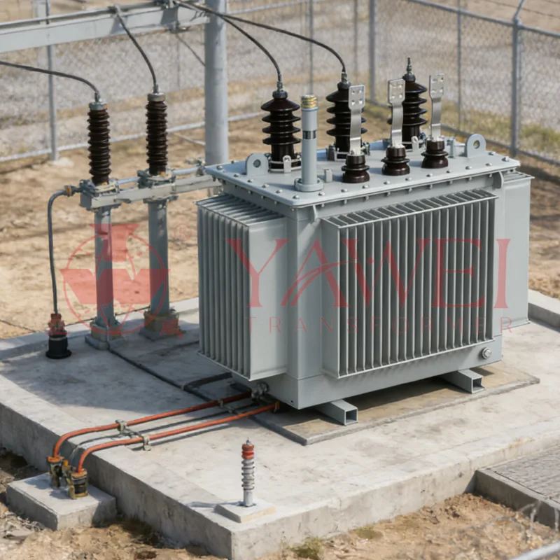 400kVA三相油浸式變壓器，用於工業配電系統，中壓6kV-35kV，容量50-10000kVA，廠家直供，批發，OEM和定制解決方案由亞威變壓器提供