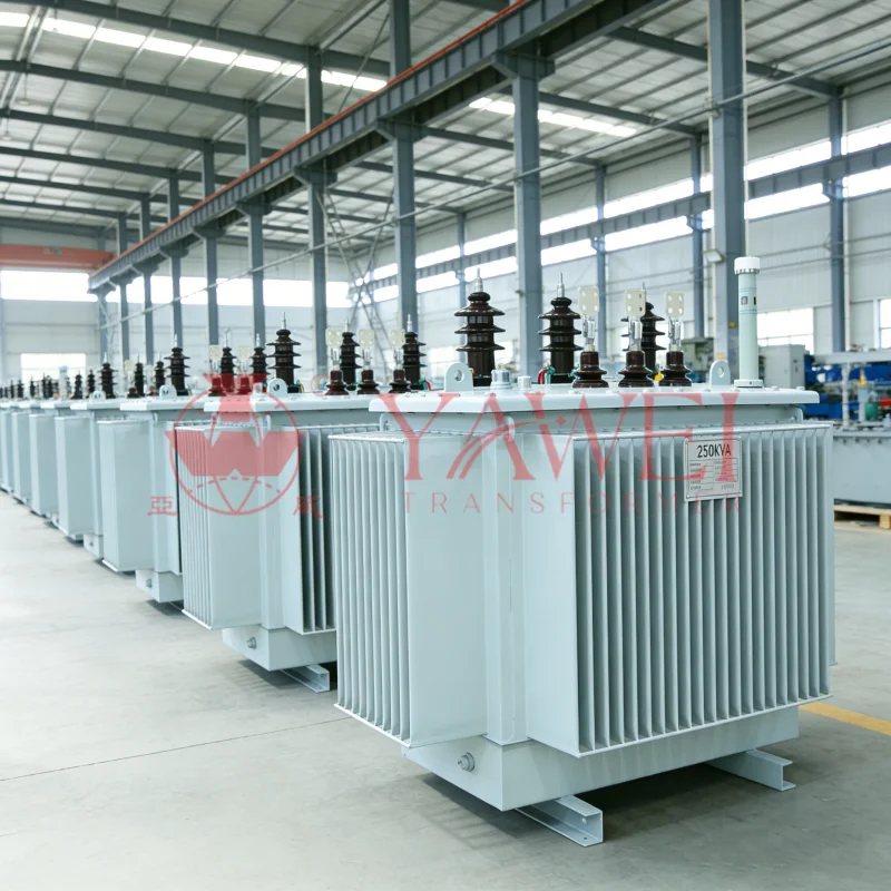 250kVA Oil-Immersed Distribution Transformer for Industrial and Utility Networks with voltage range 6kV–20kV, customizable capacity 50–10000kVA, high voltage support up to 35kV, full range of oil-filled distribution transformers for factories, industrial facilities, utilities, and substations, manufacturer, factory supplier, wholesale, custom solutions, global delivery including USA, Canada, UK, Germany, France, Spain, Italy, Australia, Mexico, Argentina, Brazil Yawei Transformer