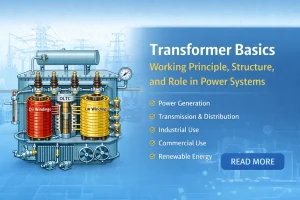 Transformer basics showing working principle, internal structure, and role in electrical power systems