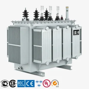 1250 kVA three-phase step-down distribution transformer by Yawei Transformer, oil-immersed, 11kV/33kV to 400V, suitable for industrial, utility, and commercial power distribution