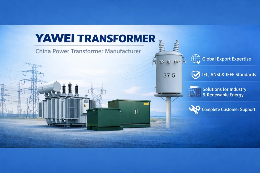 High-quality Yawei Transformer installed in an industrial power substation, representing top China power transformer solutions