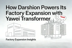 Darshion Mouse Factory installing a 1000 kVA transformer from Yawei Transformer for factory expansion and stable power supply