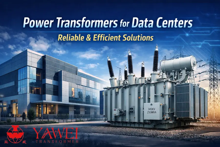 Power transformers designed for data centers in North America, providing reliable and efficient electrical power distribution for critical infrastructure.