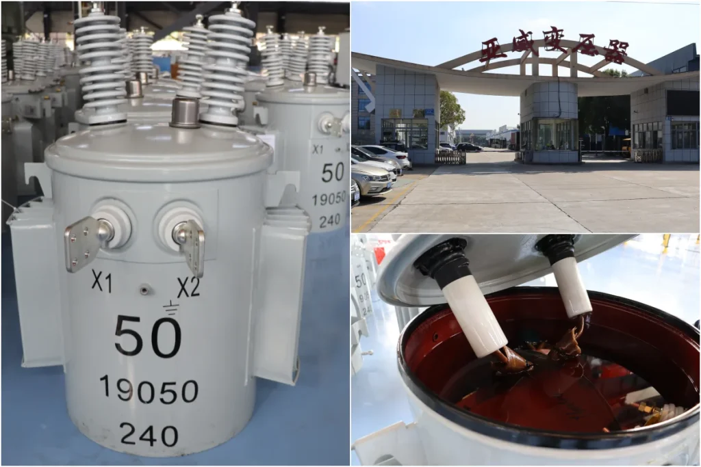 Single Phase and Three Phase Pole Mounted Distribution Transformer Manufacturer Factory From China Custom OEM Utility Overhead Line Rural Electrification Solutions 4.16kV 12.47kV 13.2kV 24.94kV 25kV 34.5kV Primary Voltage 120/240V 208V 277/480V Secondary Voltage 10kVA–5000kVA Oil Immersed Outdoor Power Transformer Yawei Transformer