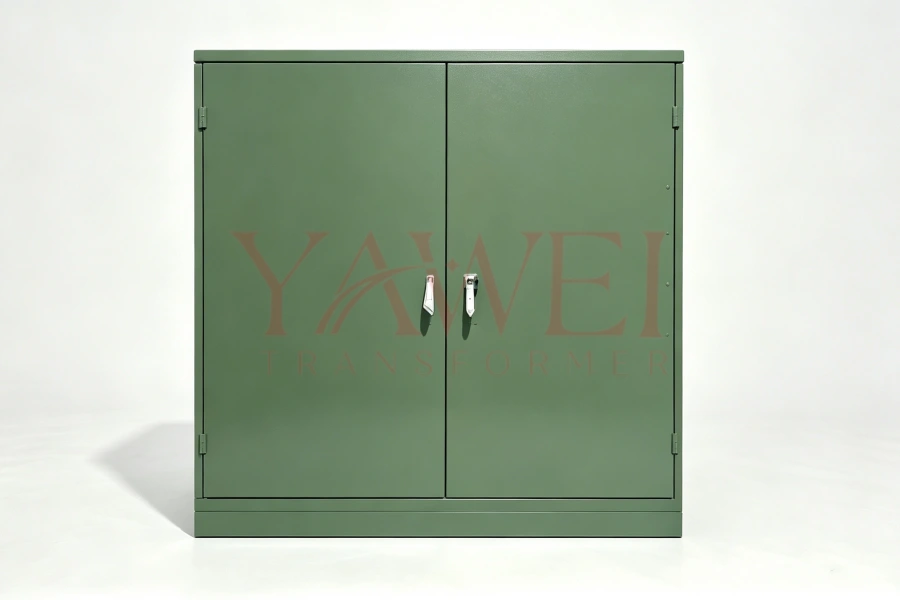 Yawei pad mounted transformer front view ANSI standard distribution transformer for utility and industrial power systems