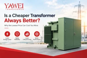 Is a cheaper transformer always better? Yawei Transformer industrial power transformer illustrating the importance of comparing initial purchase price, energy losses, manufacturing quality, operational reliability, and total cost of ownership when selecting a transformer for industrial, utility, and renewable energy projects.
